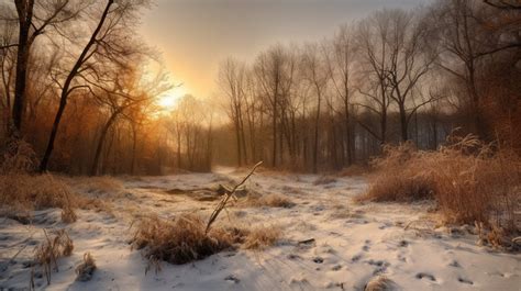 Winter Sunrise In A Forest Backgrounds | PSD Free Download - Pikbest