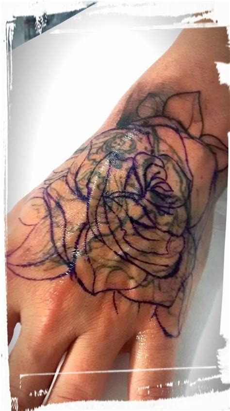cover up tattoo on hand, before.