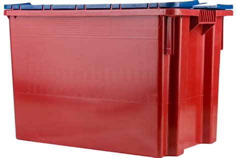 Ящик Тара.ру п/э 600х400х400, сплошной, с синей крышкой, Safe PRO ...