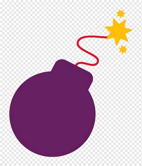 простая фиолетовая бомба, источающая разрушение, бомба с таймером, png ...