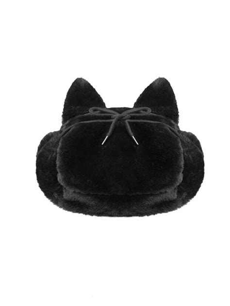 Ushanka Hat Black Cat - THEOUTSIDESIDE