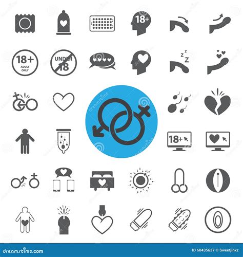 Sex Sign and Symbol Icons Set. Stock Vector - Illustration of fetish ...
