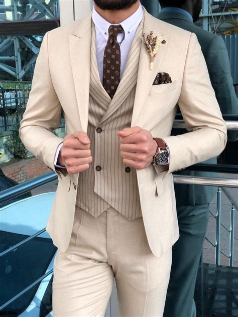 Slim-Fit Suit Vest Beige в 2020 г. | Мужской стиль, Одежда и Наряды