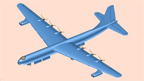 B-36 bomber aircraft solid 3D model - TurboSquid 1383045