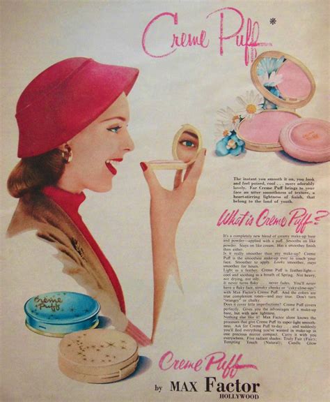 Max Factor 'Creme Puff' Ad, Australia 1954 | Vintage makeup ads, Max ...