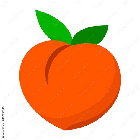 peach icon, peach emoji symbol, clip art peach fruit Stock Vector ...