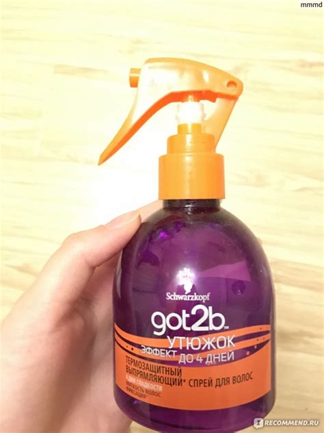 Термозащитный выпрямляющий спрей для волос Schwarzkopf Got2b "Утюжок ...