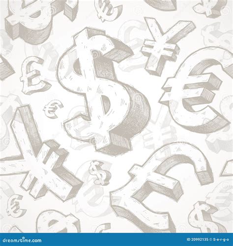 Seamless Background with Currency Signs Stock Vector - Illustration of ...