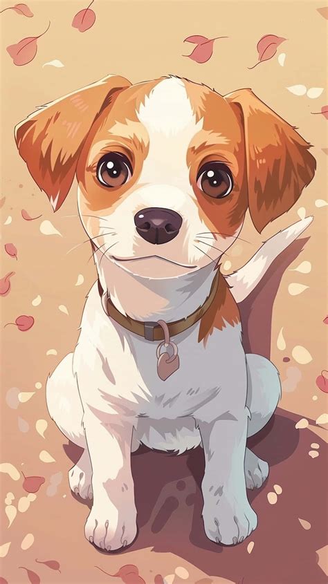 adorable anime puppy autumn leaves wallpaper wallpaperscom