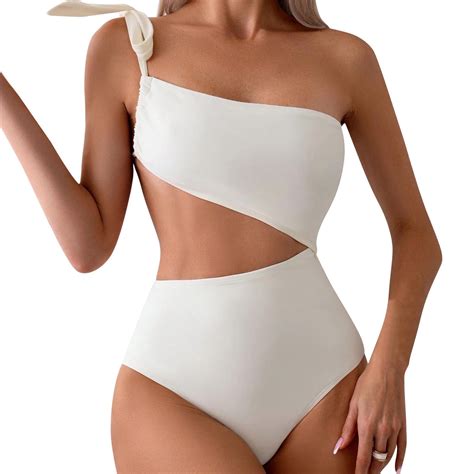 Cute One-Piece Swimsuit Women's One Piece Bathing Suit One Shoulder