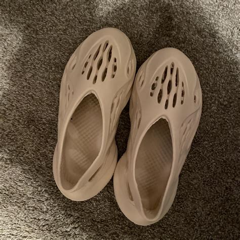 Yeezy crocs size:7 color: beige and 10$ - Depop