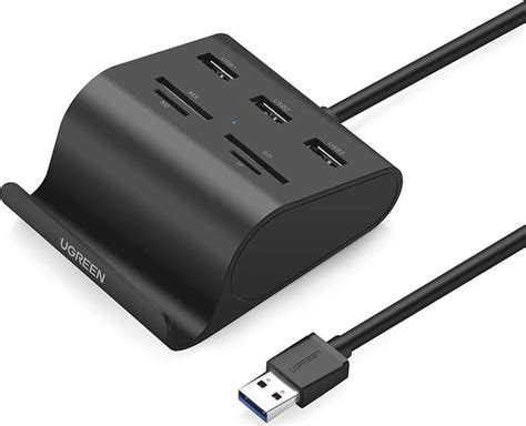 UGREEN US156 5-in-1 adapteris USB - 3xUSB 3.0 ir kortelių skaitytuvas ...