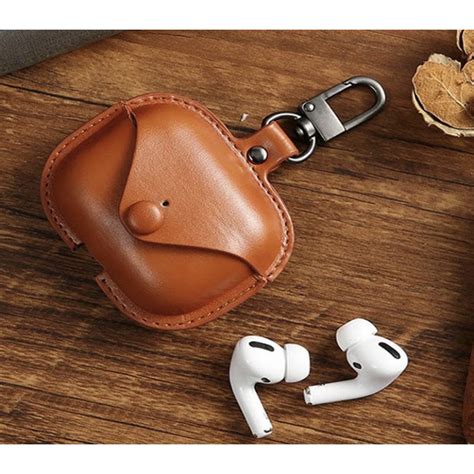 top pod pods case wireless earbuds bluetooth cover brown leather