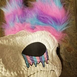 Dino Raptor Mask, Furry Dino, Rainbow Drip, Customizable Dino Mask - Etsy