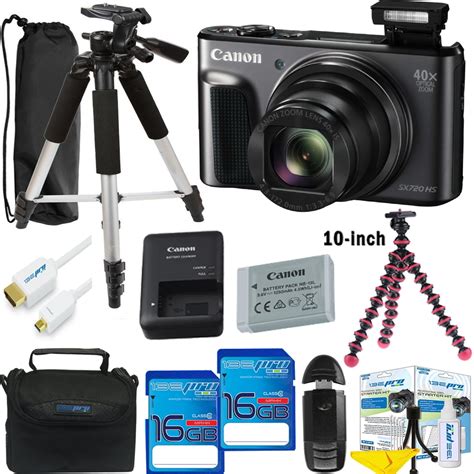 Canon PowerShot SX720 HS Digital Camera (Black) + Deal-Expo Essential Accessories Bundle ...