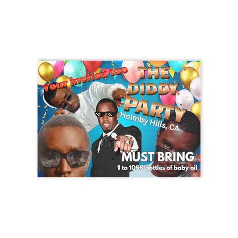 Diddy Party Invitation, Your Invited to the Diddy Party, Diddy Part, P