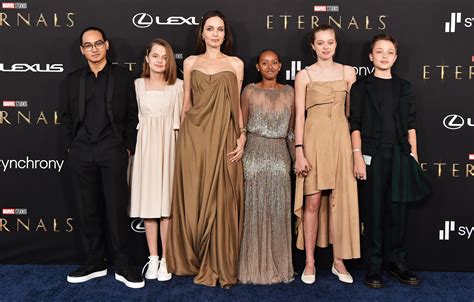 Angelina Jolie Brings Children To 'Eternals' Premiere