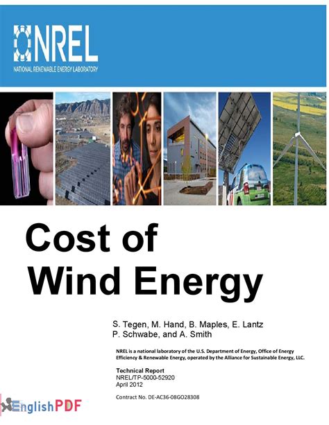 [FREE] Cost of Wind Energy PDF by NREL Laboratory (2012) – EnglishPDF®
