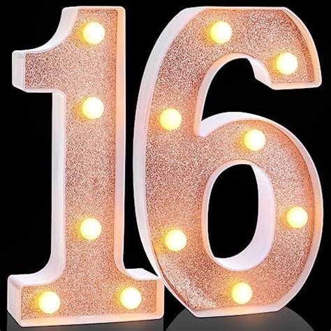 Treela 8.7'' Decorative LED Light up Numbers, Light up Number Sign for