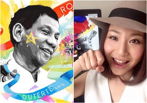 viral japanese artist paints  portrait  president duterte