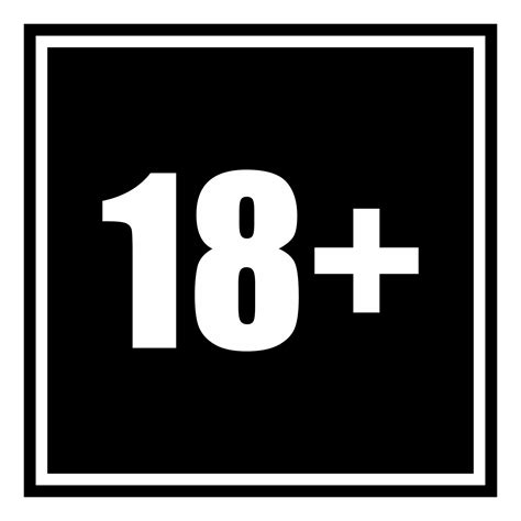 sinal de símbolo de ícone apenas adulto para dezoito mais 18 anos e