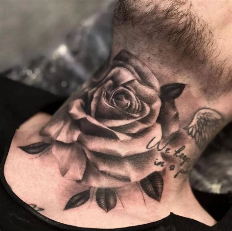 Aggregate more than 82 attractive rose neck tattoos for guys - in ...