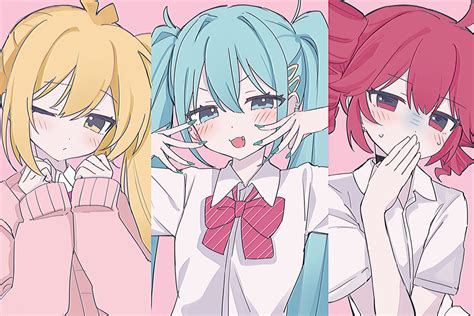 hatsune miku, kasane teto, and akita neru (vocaloid and 3 more) drawn