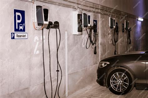 premium photo charging station charger  electric car