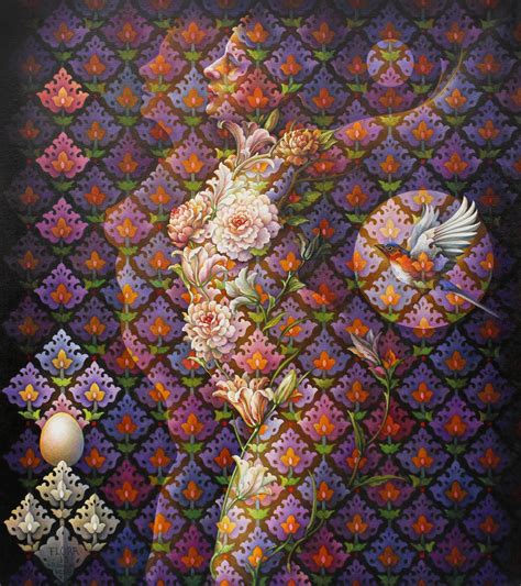 Guy Robinson - "Flora #13" - Geometric Surrealist Painting - Nude