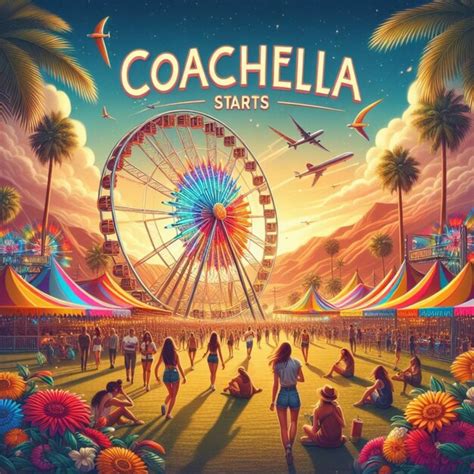 Premium Photo | Illustration of Coachella starts celebration with ...