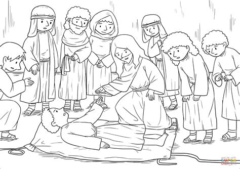 Jesus Forgives and Heals a Paralyzed Man (Mark 2:1-12) coloring page ...
