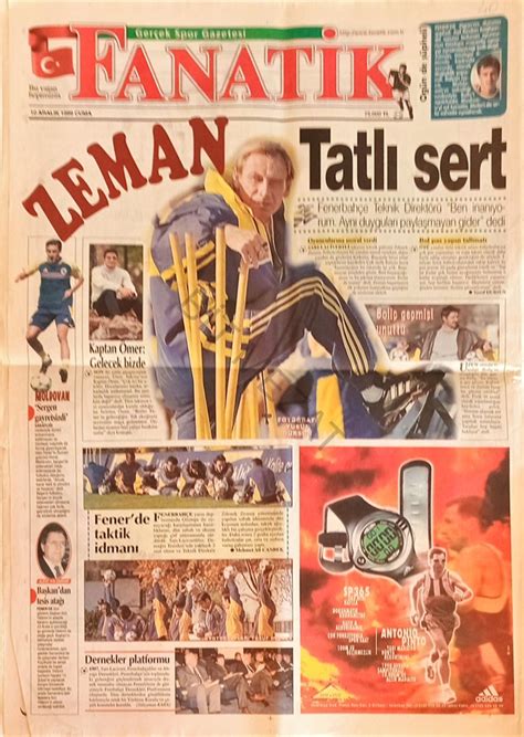 Fanatik Gazetesi "Adı Aslan İşi Destan" manşetli 10 Aralık 1999 tarihli ...