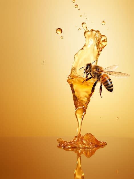 Premium Photo | A bee on a liquid drop