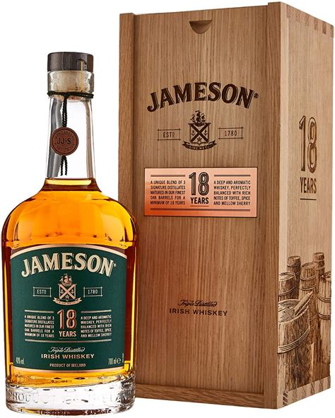 Jameson 18 Year Old Whisky, Wooden Box Edition, 70 cl: Amazon.co.uk ...