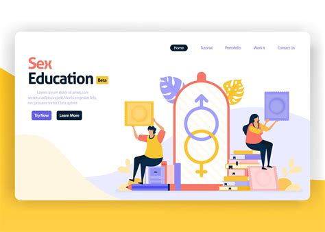 Vector illustration landing page for sex education for student and