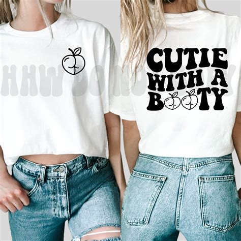 Cutie With A Booty Png, Svg Cutting File, Pocket Design, Gym Shirt
