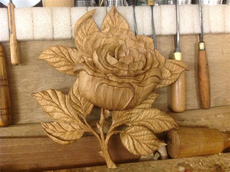 Wood Carving Rose Pattern