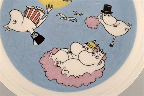 Arabia, Finland, "The Flying Moomins" Porcelain Plate with Motif from ...