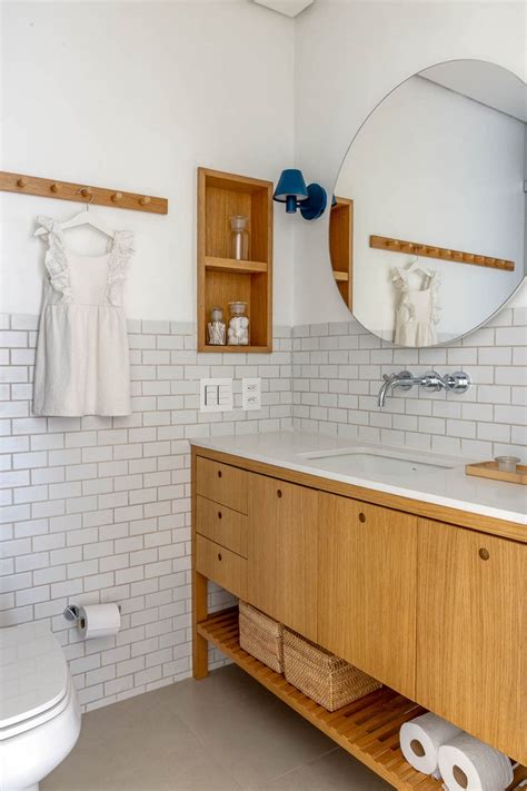 Banheiro Sem Box Com Meia Parede - Meia parede no banheiro: confira quais materiais usar + 28 fotos de ...