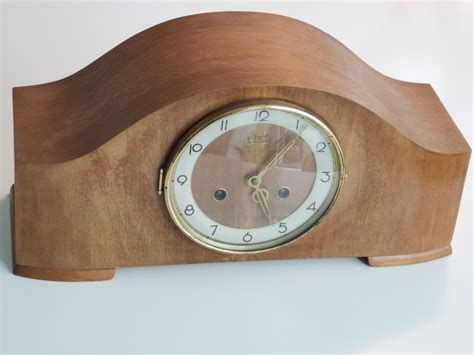 hermle schwebe anker mantel chiming fhs art deco clock germany