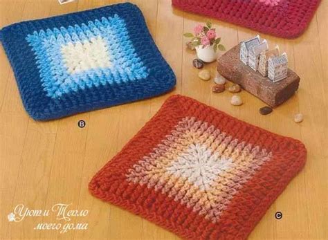 Crocheted Chair Cushions in Interesting Technique