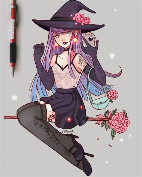 Mirror by larienne | Character art, Witch drawing, Anime witch