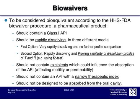 Biowaiver