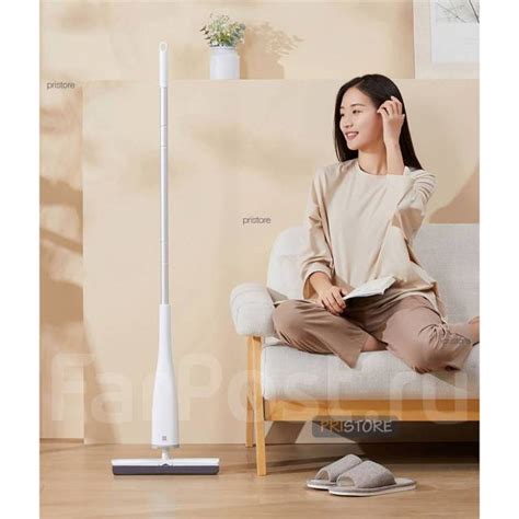 Швабра для мытья пола с отжимом Xiaomi Blue Fish Cotton PU03A, новый, в ...
