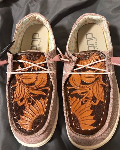 Hand Tooled Leather Hey Dude Shoes - Etsy