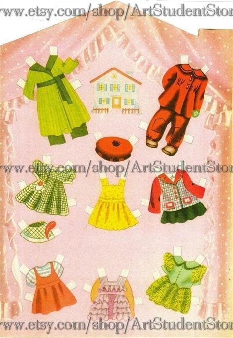 Pdf Printable Digital Vintage Paper Dolls Doll House - Etsy