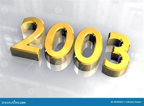 New year 2003 in gold (3D) stock illustration. Illustration of design ...