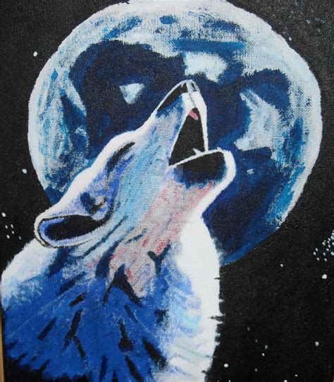 Wolf Howling At The Moon Painting at PaintingValley.com | Explore collection of Wolf Howling At ...