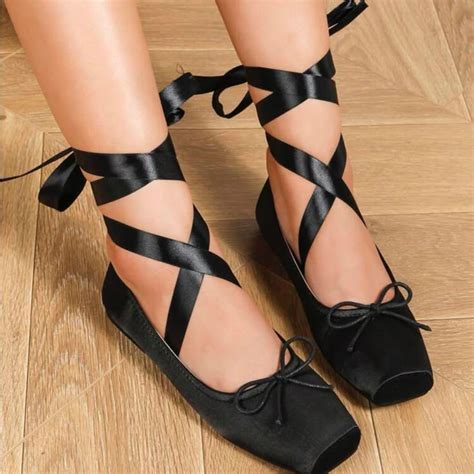 ballet  straps decor flats ballet flat shoes ballet pointe shoes
