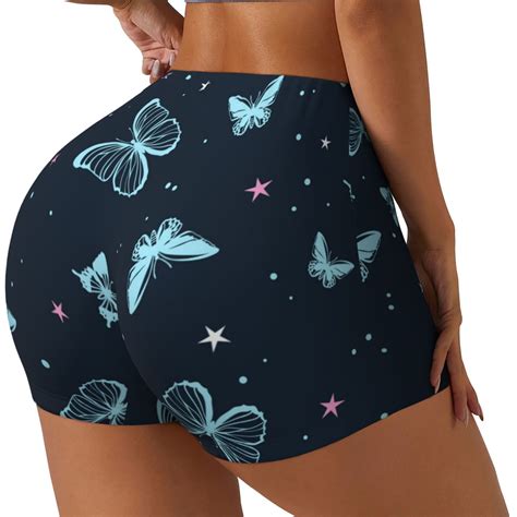 Derioi Beautiful Butterflies for Women's Workout Shorts Seamless